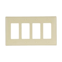 EATON Arrow Hart® 2064V-BOX Medium Size Standard Grade Decorative Wallplate, 4 Gangs, Mid, Thermoset, Ivory