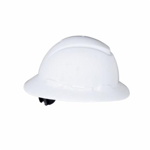 3M™ 078371-65797 Full Brim Non-Vented Hard Hat With Uvicator™ Sensor, White, 4-Point Ratchet Suspension
