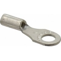 Sta-Kon® B14-8 B Series Non-Insulated Ring Terminal, 18 to 14 AWG Conductor, 3/4 in L, Serrated Barrel, Copper, Metallic