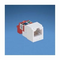 CJ5E88TWHPanduit® PanNet® Mini-Jack™ TX5e™ CJ5E88TEI 1-Slot 8-Position 8-Wire Universal T-Style Unshielded Jack Module, Cat 5e/Mini-Com® Module, Surface Mount, 1 Port, ABS, Electric Ivory