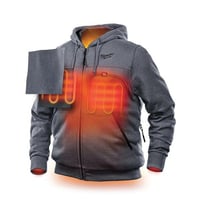 302G-20LMilwaukee® M12™ 302G-20XL Insulated Heated Hoodie, XL, Gray, Cotton/Brushed Tricot Lining/Polyester, 44 to 46 in Chest, Resists: Water and Wind