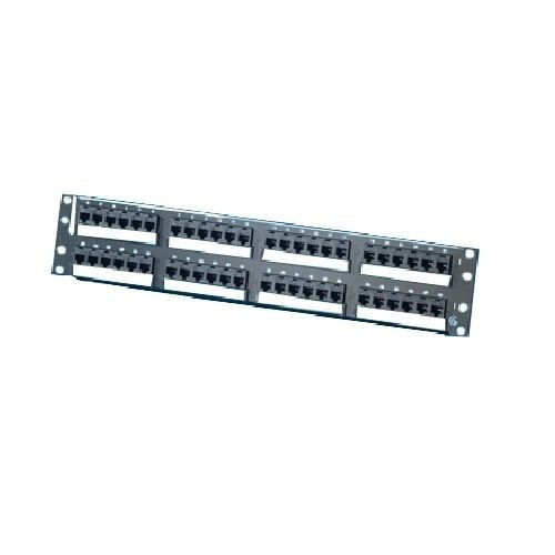 OR-PHD66U48Ortronics® Patch Panel, Cat6, 48 Ports, Panel Mount, Black, 88.9 mm, 3.5 Inch, 31.75 mm