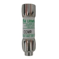 Littelfuse® POWR-GARD® CCMR015.TXP Time Delay Fuse, 15 A, 600 VAC/500 VDC, 20/200 kA Interrupt, CC Class, Cartridge Body