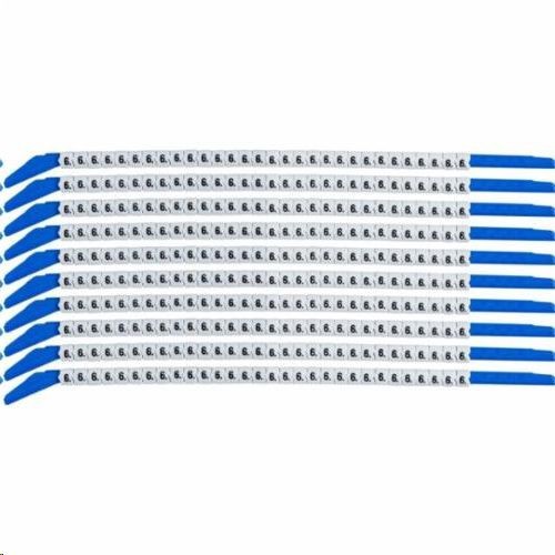 SCN13-6Brady® Clip-Sleeve™ SCN13-6 SCN Pre-Printed Wire Marker, 0.134 to 0.181 in Wire, 6 Legend, Black on White Legend, White Marker, Nylon