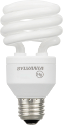 CF20EL/SPIRAL/827/26347Sylvania CF20EL/SPIRAL/827/26347 Compact Fluorescent Lamp With Integral 120 VAC Ballast, 20 W, Medium CFL Lamp, T2 Full Half Spiral Shape, 1300 Lumens Lumens