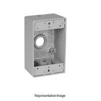 Red Dot® IH3-2 Universal Weatherproof Box, Die Cast Aluminum, 17.3 cu-in Capacity, 1 Gangs, 3 Outlets, 4-9/16 in L x 2-13/16 in W x 2 in D