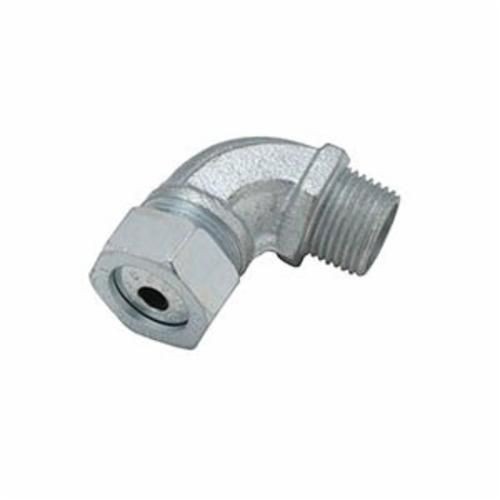 3792-3RACO® 3792-2 Form 1 Liquidtight Strain Relief Angled Cord Connector, 1/2 in Trade, 1/4 to 3/8 in Cable Openings, Malleable Iron, Electro-Plated Zinc