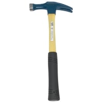 Klein® 808-16 Heavy Duty Straight Claw Hammer, 13 in OAL, Smooth Face Surface, 16 oz Steel Head, Straight Claw, Fiberglass Handle