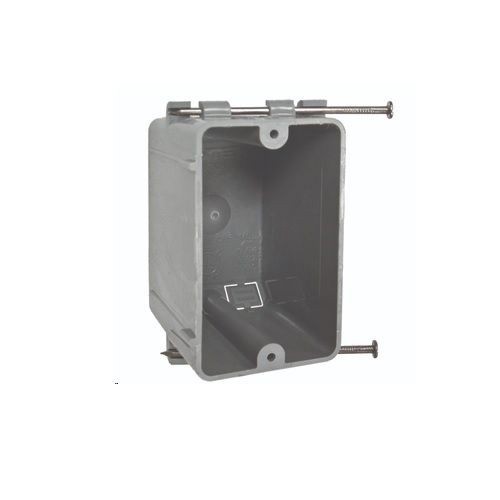 Hubbell® 7302RAC Non-Metallic/Rectangular Cable Box With Captive Nails, 2-3/4 in D, 1 Gangs, 18 cu-in
