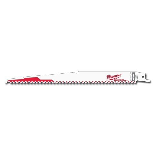 Milwaukee® SAWZALL® 48-01-6036 Heavy Duty High Performance Tapered Back Reciprocating Saw Blade, 9 in L x 3/4 in W, 5 TPI, Bi-Metal Body, Universal/Toothed Edge Tang