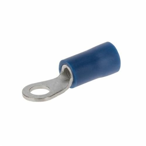 R16-6V-SNSI Miniterms R16-6V-S R Series Ring Terminal, 16 to 14 AWG Conductor, 0.767 in L, Brazed Seam Barrel, Copper, Blue