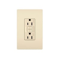 Pass & Seymour® Radiant® 1597TRWRLA Duplex Self-Test Tamper/Weather-Resistant GFCI Receptacle, 125 VAC, 15 A, 2 Poles, 3 Wires, Light Almond