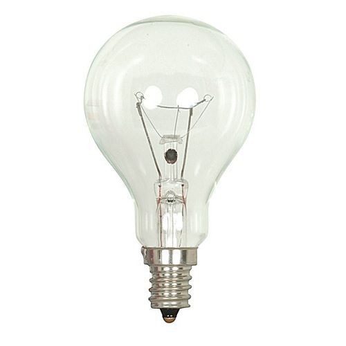 SATCO® S4160 Dimmable General Service Incandescent Lamp, 40 W, E12 Candelabra Incandescent Lamp, A15 Shape, 420 Lumens Initial