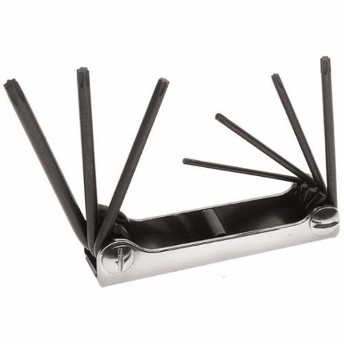 70586Klein® Torx® 70586 Key Set, 7 Pieces, Alloy Steel, Polished Chrome/Nickel Plated
