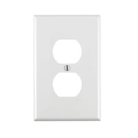 Leviton® PJ8-W Midway Size Wallplate, 1 Gang, 4-7/8 in H x 3-1/8 in W, Thermoplastic, White