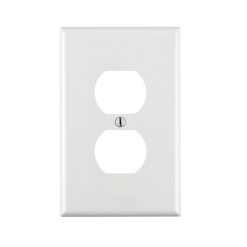 Leviton® PJ8-W Midway Size Wallplate, 1 Gang, 4-7/8 in H x 3-1/8 in W, Thermoplastic, White