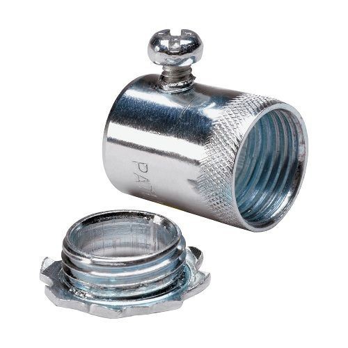 SSBC75Crouse-Hinds SSBC75 Male Set Screw Straight Conduit Connector, 3/4 in Trade, For Use With Thin Wall EMT Conduit, Steel, Electro-Plated Zinc