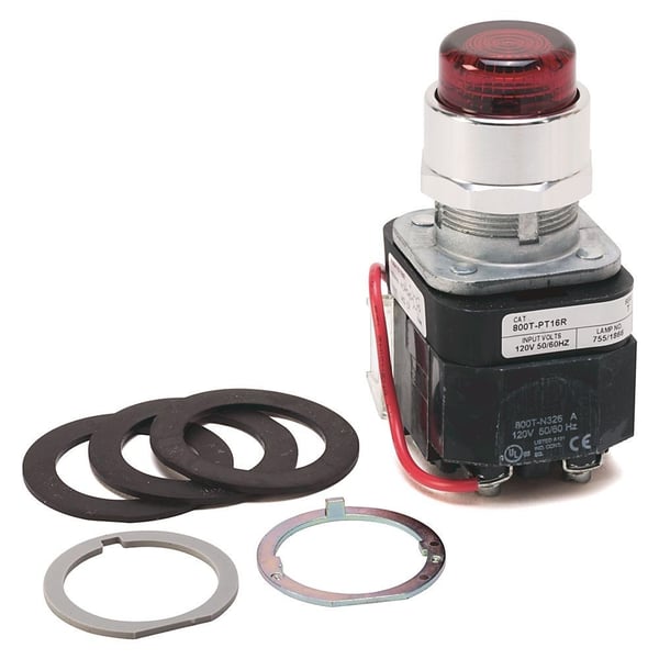 800T-PT16GAllen-Bradley, 800T-PT16G, 30.5mm Type 4/13 Pilot Light, Xfmr, Push-to-Test, Incand., Green, 120V AC 50/60 Hz, 1 NO-1 NC
