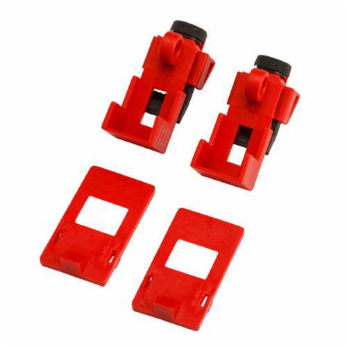 103538Brady® 103538 1-Pole Clamp-On Electrical Risk Circuit Breaker Switch Lockout Device, For Use With 120/277 VAC 1-Pole and Internal Trip Multi-Pole Circuit Breaker, 0.31 in Dia Max Padlock Shackle, Polypropylene, Red