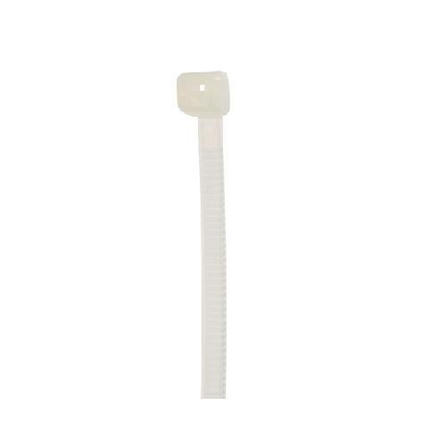 NSI 750 1-Piece Bent Tail Cable Tie, 7-1/2 in L x 0.187 in W x 0.052 in THK, Nylon 6.6, Natural