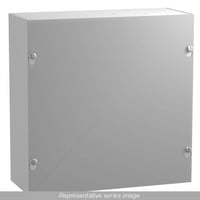 CS884Hammond® CS12126 Junction Box, 12 in H x 12 in W x 6 in D, Screw Cover, NEMA 1 NEMA Rating, Mild Steel