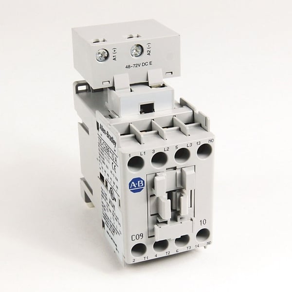 100-C09EJ300Allen-Bradley 100-C09EJ300 100-C IEC Contactor, 24V DC Electronic Coil, Screw Terminals, Line Side, 9A, 3 N.O. 1 N.C. Main Contact Configuration