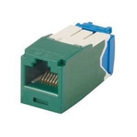 CJ6X88TGGRPanduit® 10Gig™ PanNet® TX6A™ CJ6X88TGGR 8-Position 8-Wire Universal TG Style Unshielded Jack Module, Cat 6A RJ45/Mini-Com® Module, 1 Port, ABS/Polycarbonate, Green