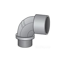 O-Z/Gedney 8-75 8 Series Dust-Ignitionproof Explosionproof Short Conduit Elbow, 3/4 in Trade, 90 deg, Malleable Iron, Electroplated Zinc