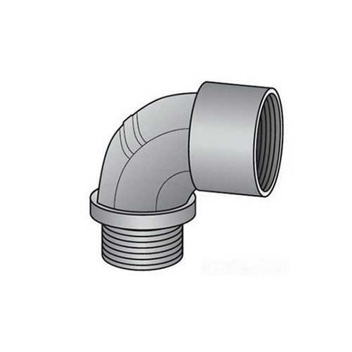 O-Z/Gedney 8-75 8 Series Dust-Ignitionproof Explosionproof Short Conduit Elbow, 3/4 in Trade, 90 deg, Malleable Iron, Electroplated Zinc