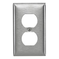 Bryant Electric SS8L Standard Wallplate, 1 Gangs, Silver, 4.5 in H x 2.87 in W, 430 Stainless Steel