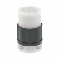 2513Leviton® Black & White® 2513 3-Phase Grounding Cable Mount Locking Connector, 120/208 VAC, 20 A, 4 Poles, 5 Wires, Black/White