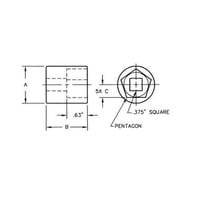 QUAZITE® 82922 Standard Penta Head Socket, Square Drive, 3/8 in