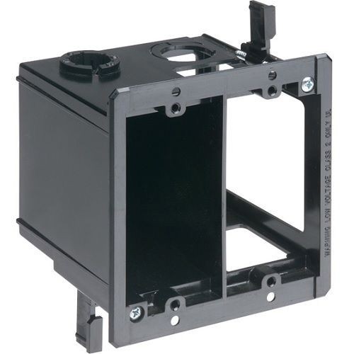 Arlington LVDR2 Low Voltage Power Box, Plastic, 20 cu-in Capacity, 2 Gangs, 2 Knockouts, 4.25 in L x 4.185 in W x 3.44 in H