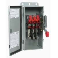 DH361NGKEATON DH361NGK Heavy Duty Fusible Single Throw Safety Switch With Neutral, 600 VAC, 30 A, 7.5 hp, 10 hp, 15 hp, 20 hp, TPST Contact, 3 Poles
