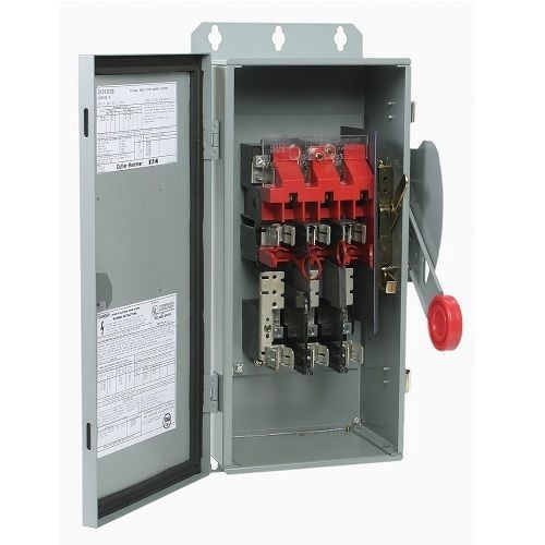 DH361NGKEATON DH361NGK Heavy Duty Fusible Single Throw Safety Switch With Neutral, 600 VAC, 30 A, 7.5 hp, 10 hp, 15 hp, 20 hp, TPST Contact, 3 Poles