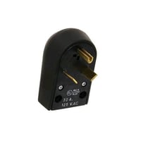Midwest® GE C32U Grounding Straight Blade Angle Plug, 125 VAC, 30 A, 2 Poles, 3 Wires
