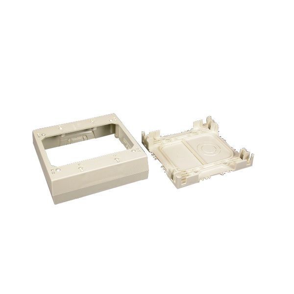 Wiremold® 2347-2-WH 2-Gang Non-Metallic Straight Device Box, 4-3/4 in L x 4-7/8 in W x 1-3/8 in H, PVC, White