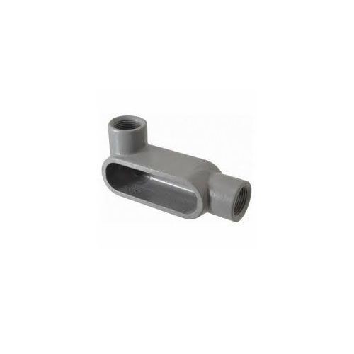O-Z/Gedney LL17 Type LL Conduit Outlet Body, Form 7 Form, 4 cu-in Capacity, Grayloy Iron, Aluminum Enamel/Zinc Electroplated