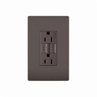 1597TRPass & Seymour® Radiant® 1597TR Duplex Self-Test Tamper-Resistant GFCI Receptacle, 125 VAC, 15 A, 2 Poles, 3 Wires, Brown