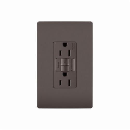 1597TRPass & Seymour® Radiant® 1597TR Duplex Self-Test Tamper-Resistant GFCI Receptacle, 125 VAC, 15 A, 2 Poles, 3 Wires, Brown