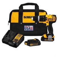 DeWALT® Compact Cordless Hammer Drill Kit, 1/2 in Ratcheting Chuck, 20 VAC, Li-Ion Battery