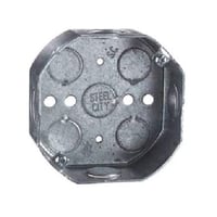 Steel City® 54151-3/4 Drawn Style Box, Steel, 15.8 cu-in Capacity, 1 Outlets, 7 Knockouts, 1-1/2 in D