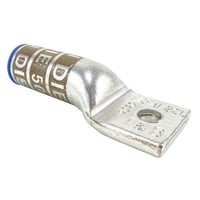 Color-Keyed® 60130 1-Hole Non-Insulated Compression Lug, 1/0 AWG Aluminum/Copper Conductor, Die Code: 50, 3/8 in Stud, Aluminum