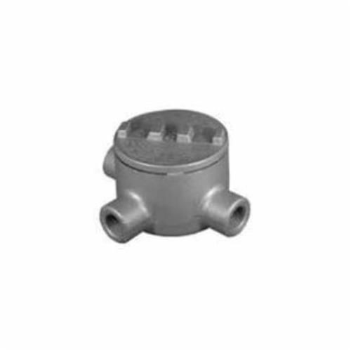 GUAT-50O-Z/Gedney GUAT-50 Dust-Ignitionproof Explosionproof Conduit Outlet Box, 1/2 in, 3 in Cover Opening, 13-1/2 cu-in, Aluminum Enamel/Zinc Electroplated