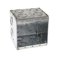 RACO® 696 Non-Gangable Masonry Box, Steel, 45 cu-in Capacity, 2 Gangs, 2 Outlets, 24 Knockouts