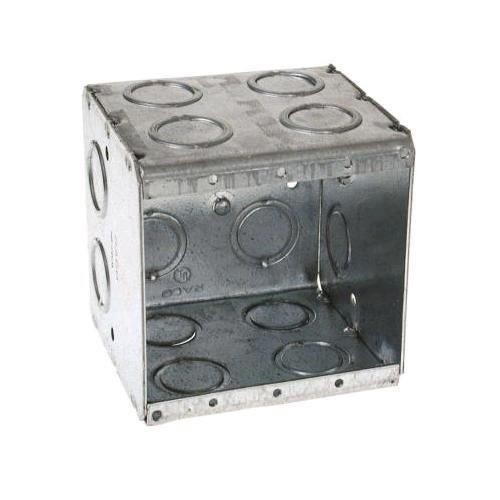 RACO® 696 Non-Gangable Masonry Box, Steel, 45 cu-in Capacity, 2 Gangs, 2 Outlets, 24 Knockouts