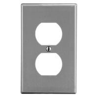 PJ8GYPREMISE WIRING Wiring Device-Kellems P8GY Non-Metallic Standard Wallplate, 1 Gang, 4.63 in L x 2.88 in W, Polycarbonate Thermoplastic, Gray