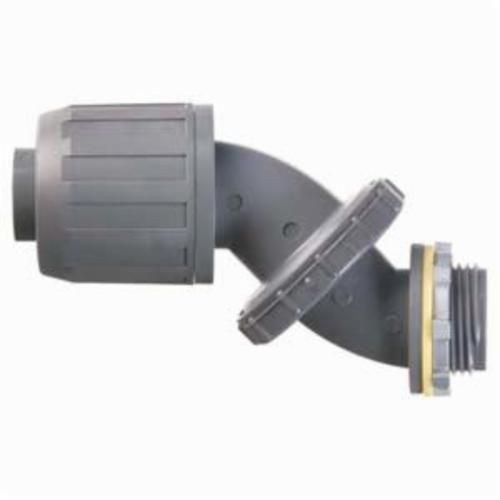 NMLT790Arlington Snap2IT® Zero to 90™ NMLT790 Non-Metallic Liquidtight Conduit Connector With 3/4 in Knockout, 3/4 in Trade, 90 deg, Plastic