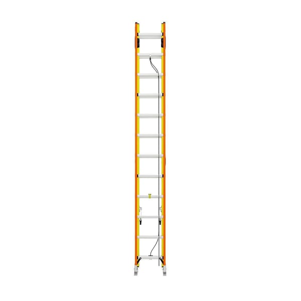 T6224-2GSWERNER® T6224-2GS GLIDESAFE™ Extension Ladder, Fiberglass, 24 ft H, Tri Rung Extension, Type IA Rating