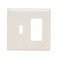Pass & Seymour® TradeMaster® TPJ126-LA Jumbo Standard Sized Combination Wallplate, 2 Gangs, Light Almond, 5 in, Thermoplastic